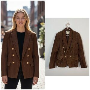 L’AGENCE Kenzie Lamb Leather Blazer Jacket